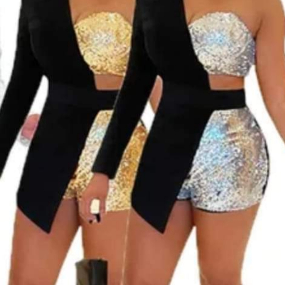 Sequins half suits